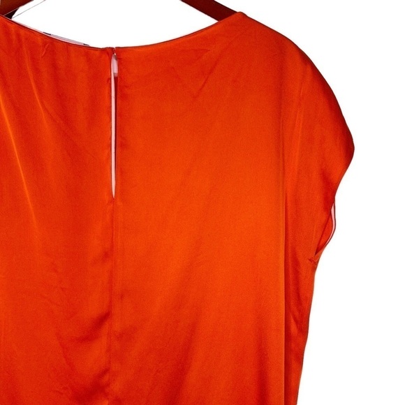 VINCE Silk Keyhole Button Back Blouse Top Size XS in Orange - Picture 8 of 14